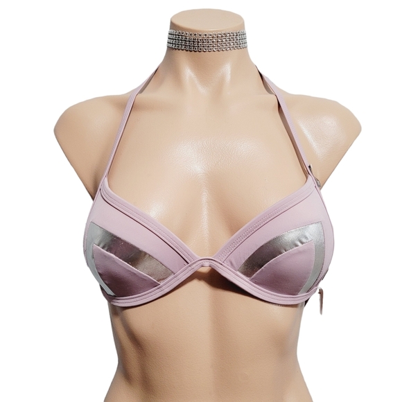 NEW PINK Victoria's Secret push up padded bikini swimsuit top XS - Picture 1 of 5